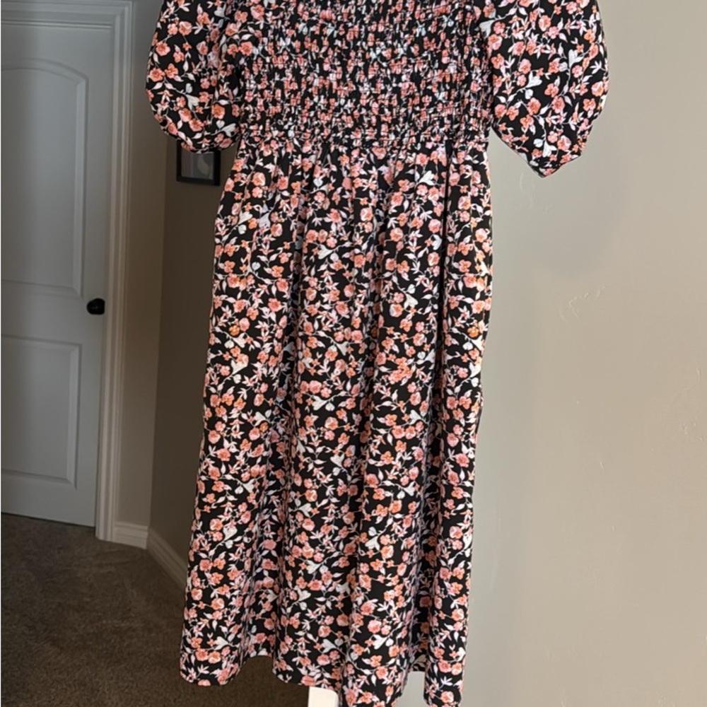 Floral Smocked Midi Dress